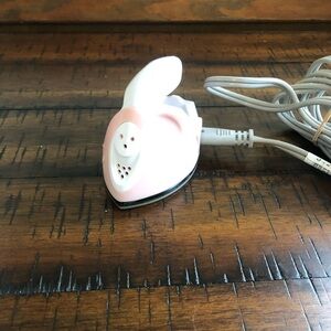 Mini Pink and White Travel Iron